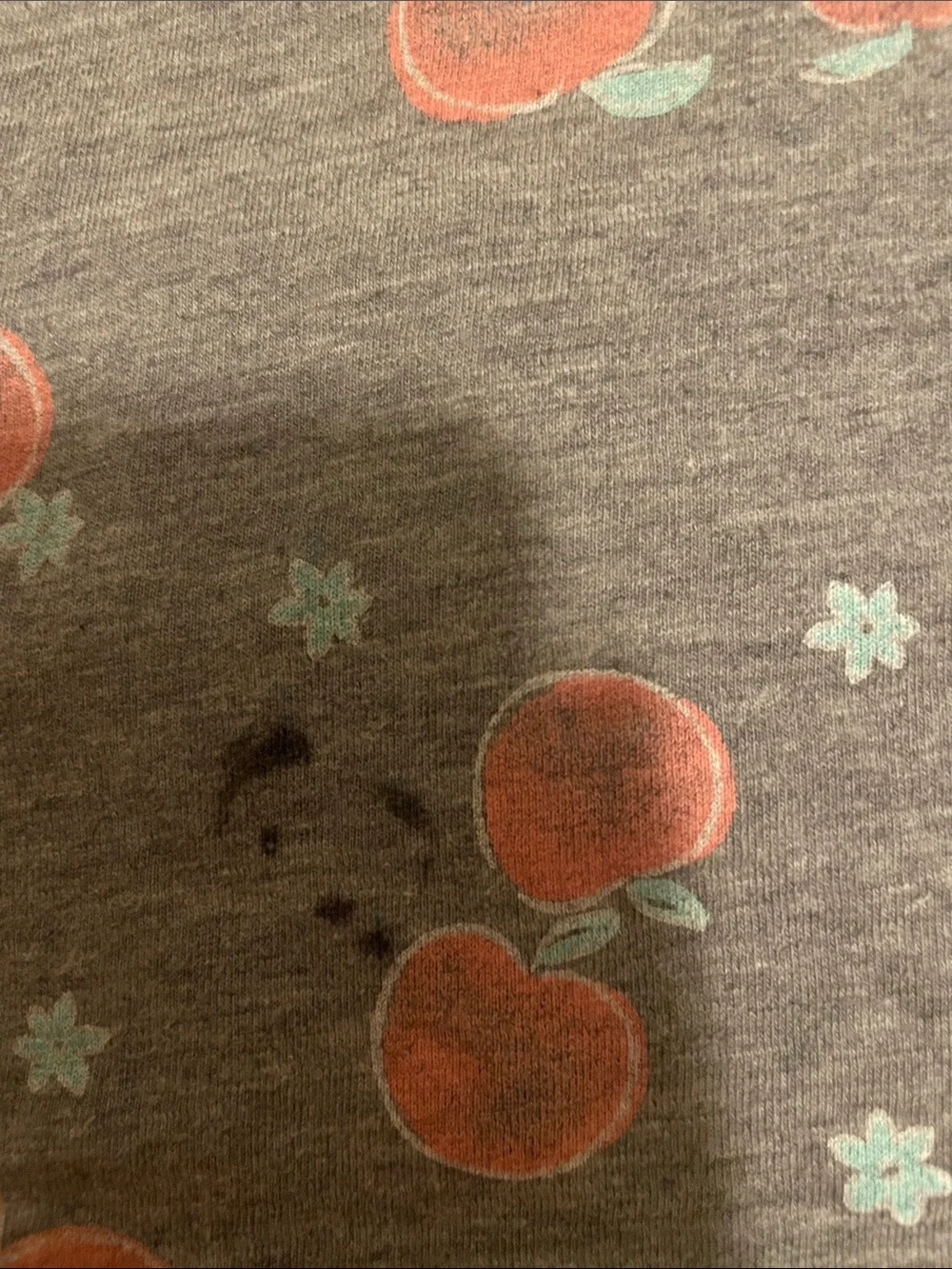 Justice Gray Short Sleeve Tee with Peach Print